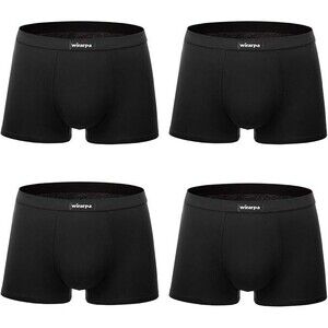 wirarpa Men's Sz XXL Trunks Underwear Breathable Modal Microfiber Black 4 pack